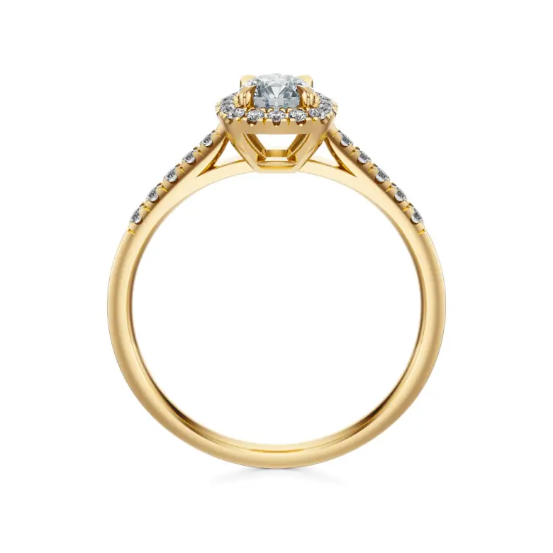 Pierścionek zaręczynowy złoty z diamentami